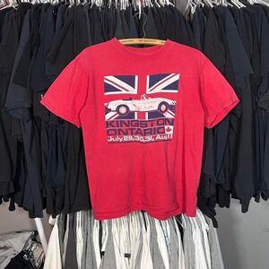 Red‎ vintage 80s single stitch l Kingston Ontario Canada t-shirt tshirt Size M